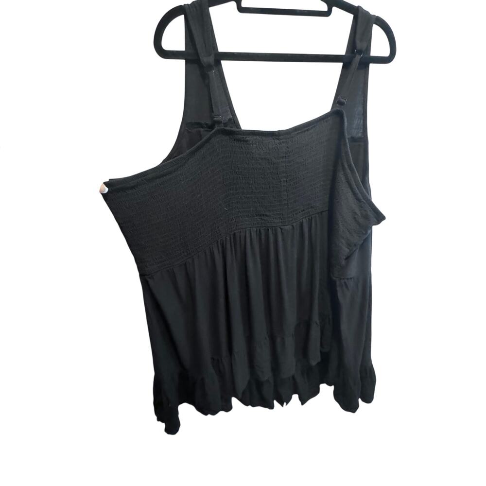Torrid Black Button Front Babydoll Tank Top Cami Plus Size 6X Smocked Casual